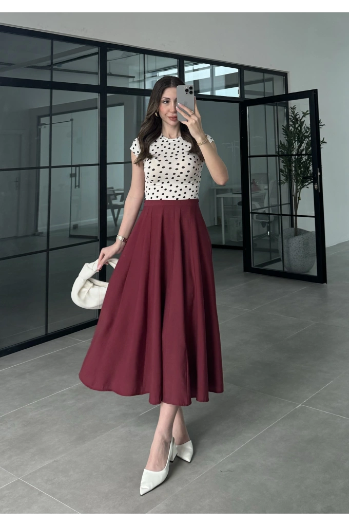 Midi Boy Bordo Tensel Etek