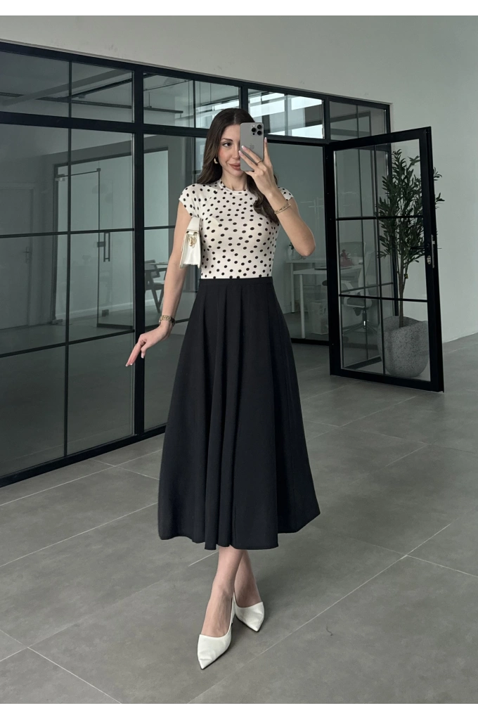 Midi Boy Siyah Tensel Etek