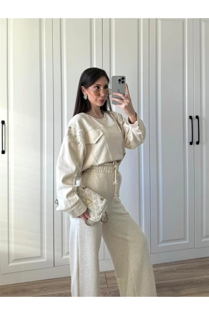 Monisa Kot Detaylı Taşlı Takım