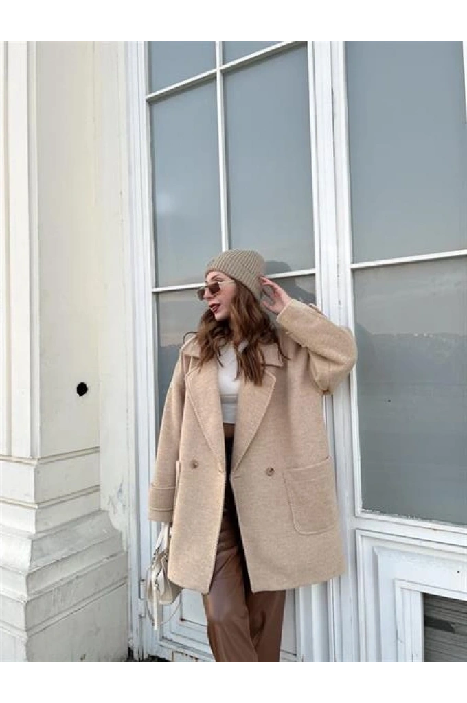 Oversize Kısa Kahve Kaban