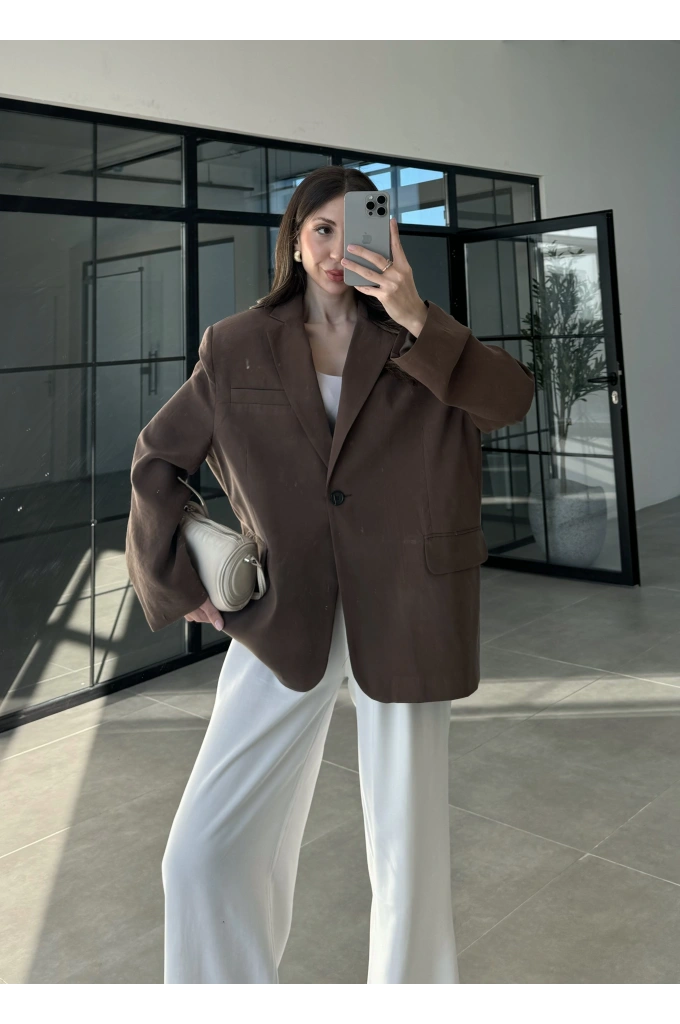 Perla Premium Tensel Kahve Ceket