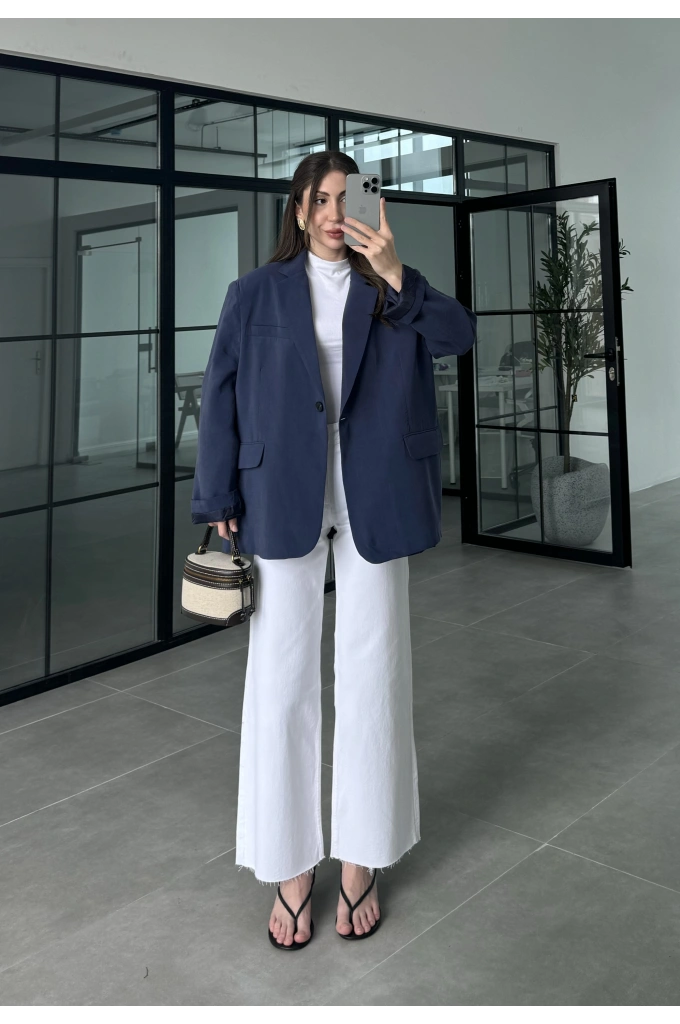 Perla Premium Tensel Lacivert Ceket