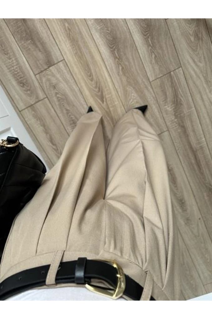 Pilili Palazzo Kemerli Camel Pantolon