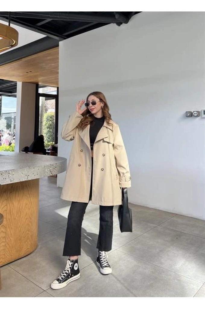 Stradi Model Taş Astarlı Trençkot