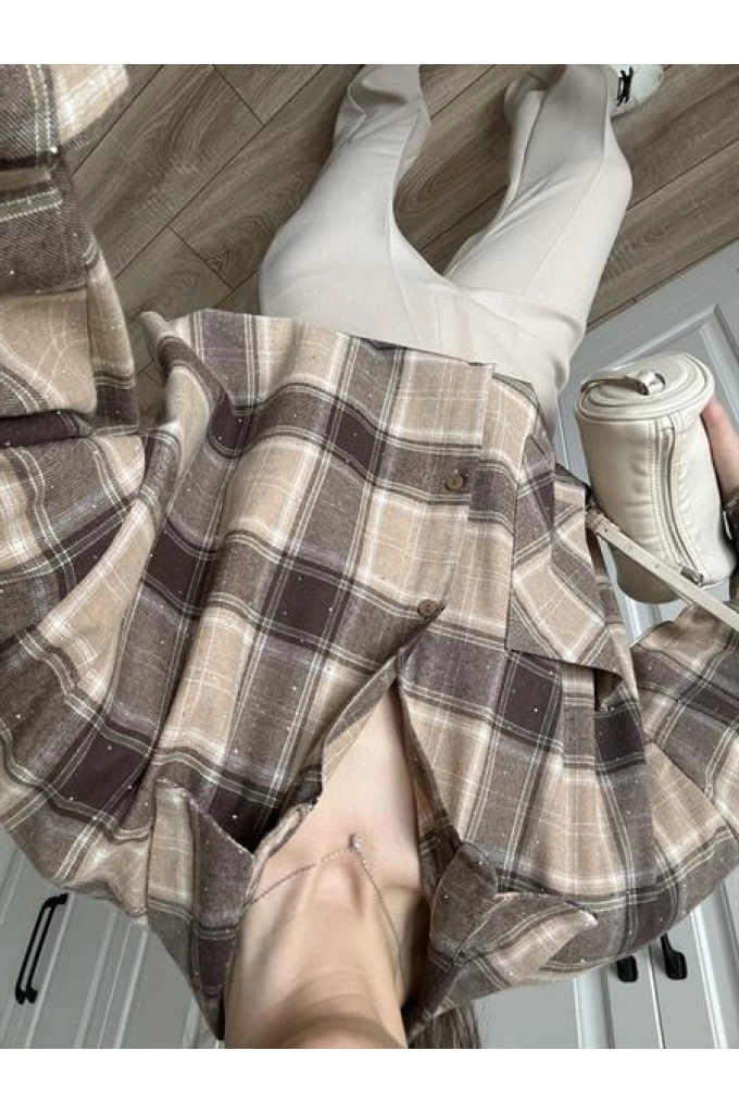 Taşlı Taş Ekose Gömlek