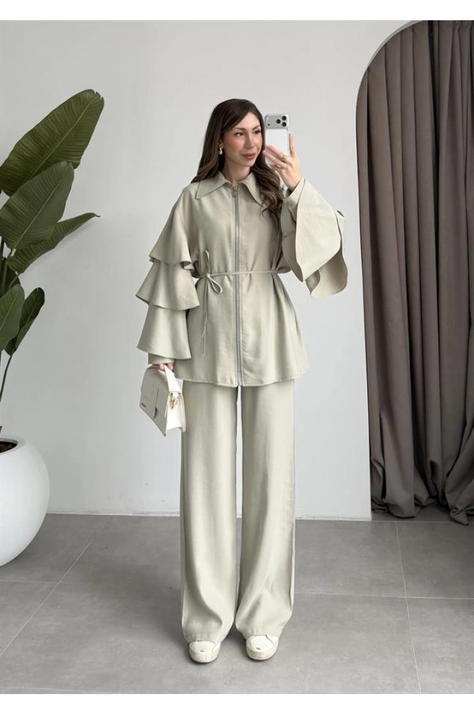 Volan Kol Detaylı Mint Takım