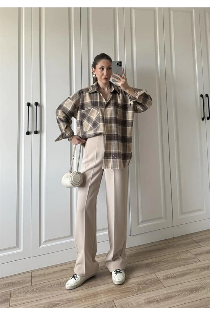 Yüksekbel Palazzo Taş Kumaş Pantolon