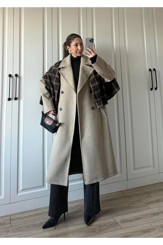 Zr Model Oversize Vizon Kaşe Kaban