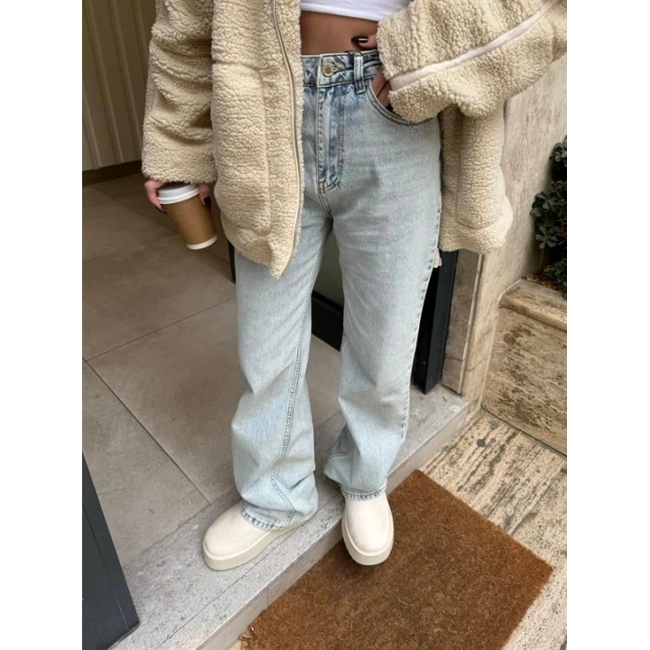 Açık Mavi Yüksekbel Palazzo Jean