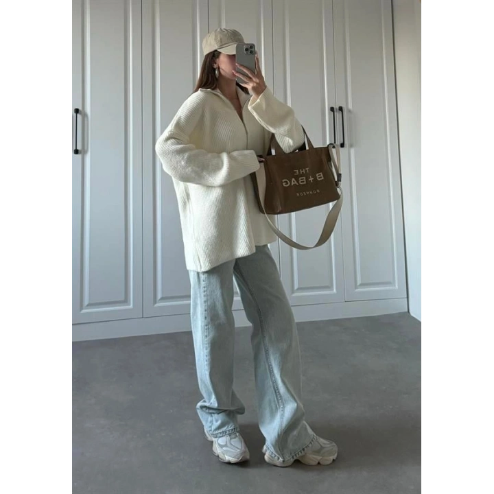 Açık Mavi Yüksekbel Palazzo Jean