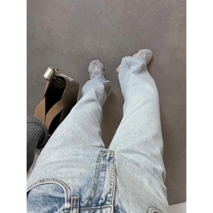 Açık Mavi Yüksekbel Palazzo Jean