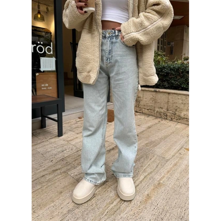 Açık Mavi Yüksekbel Palazzo Jean