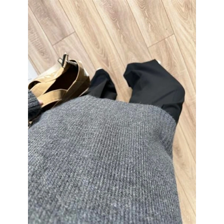 Alin Sık Dokuma Antrasit Premium Kazak