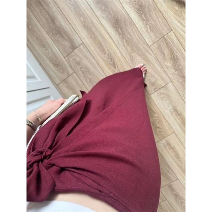 Anvelop Keten Uzun Bordo Etek