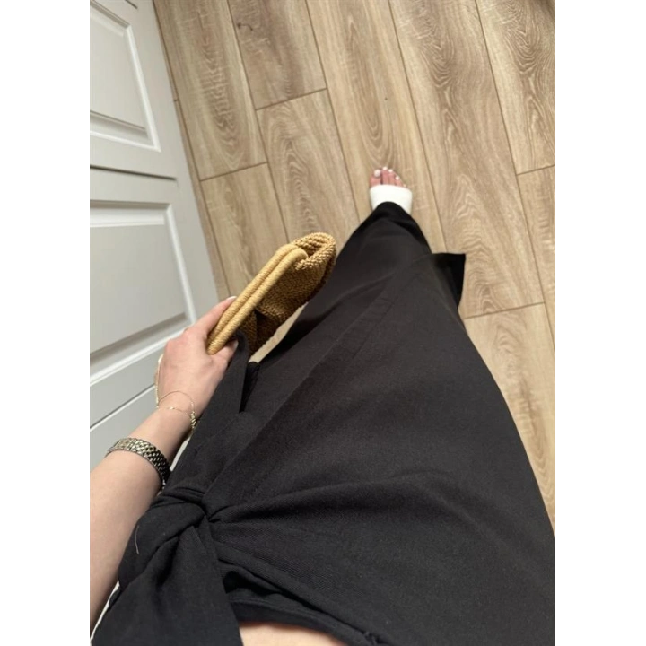 Anvelop Keten Uzun Siyah Etek