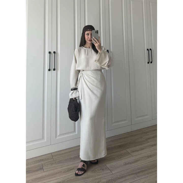 Anvelop Tasarım Keten Taş İkili Takım