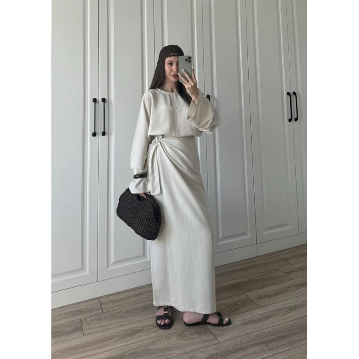 Anvelop Tasarım Keten Taş İkili Takım