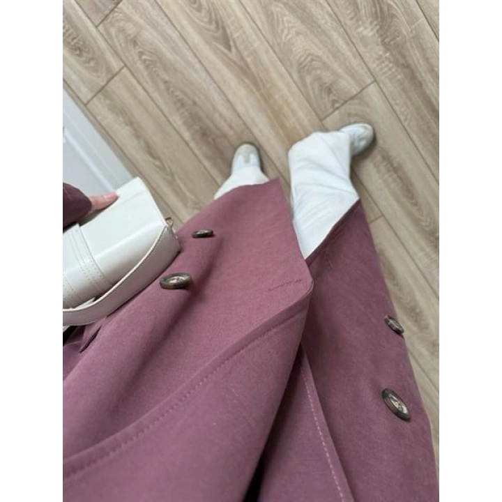 Aria Kuşaklı Astarlı Premium Bordo Trençkot