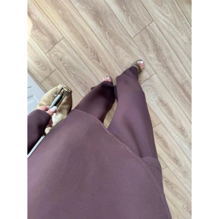 Asimetrik Kesim Oysh Kumaş Kahve Takım