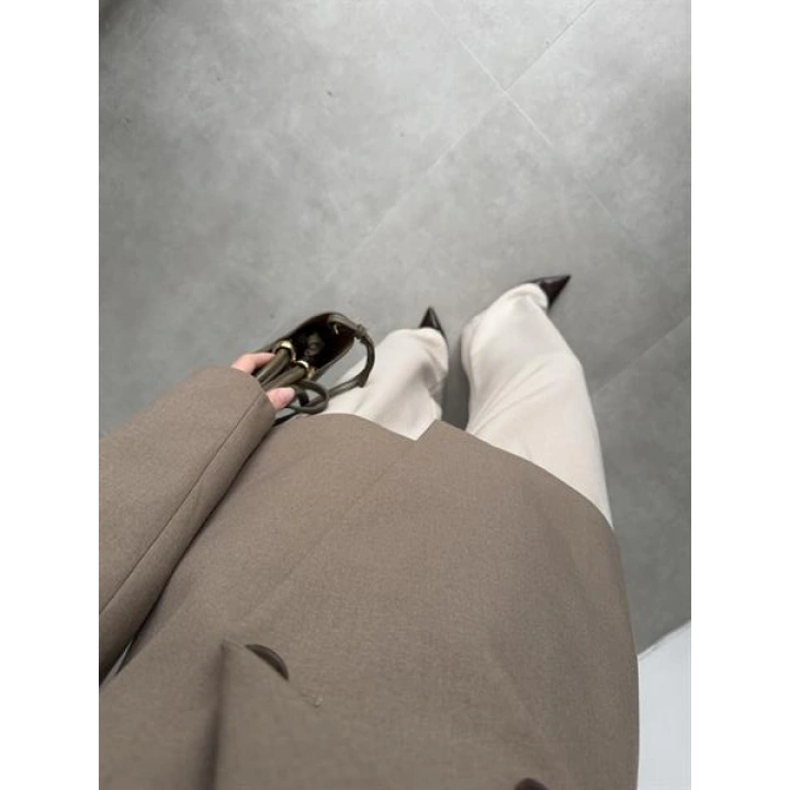 Belden Oturtmalı Kruvaze Astarlı Haki Blazer Ceket