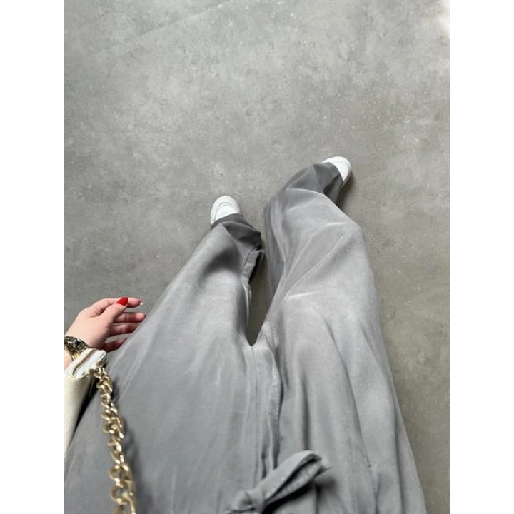 Dania Premium Gri Tensel Palazzo Pantolon