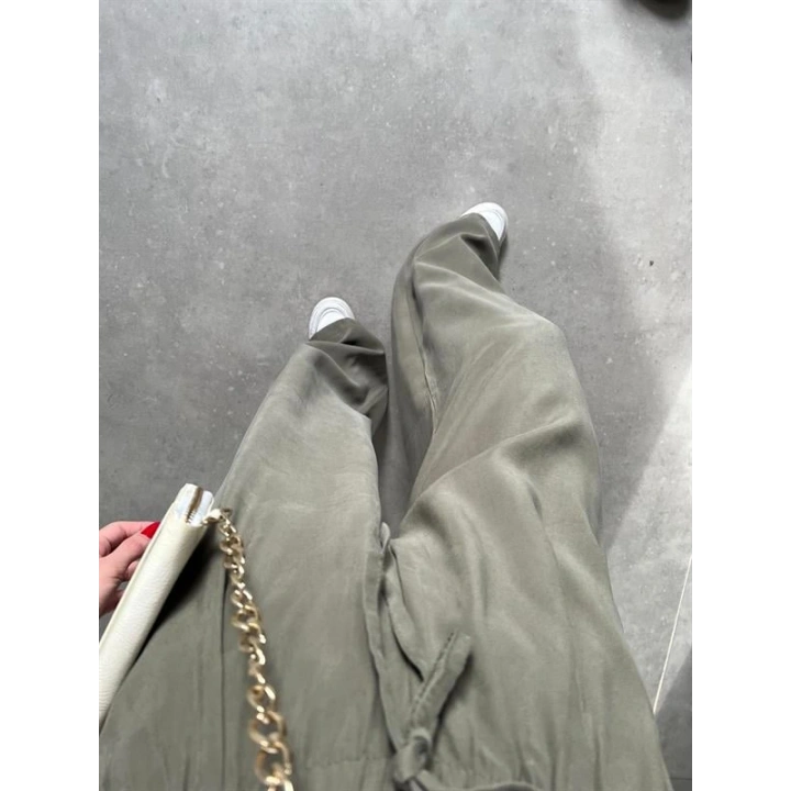 Dania Premium Haki Tensel Palazzo Pantolon