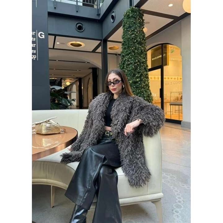 Delux Premium Kahve Astarlı Peluş Kürk