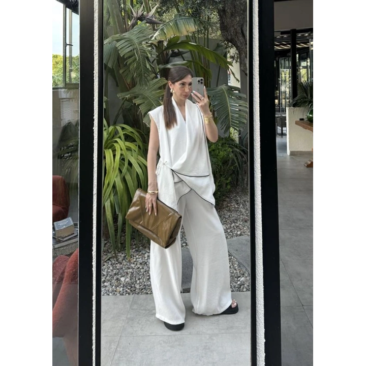 Dora Kruvaze Modal Beyaz Takım