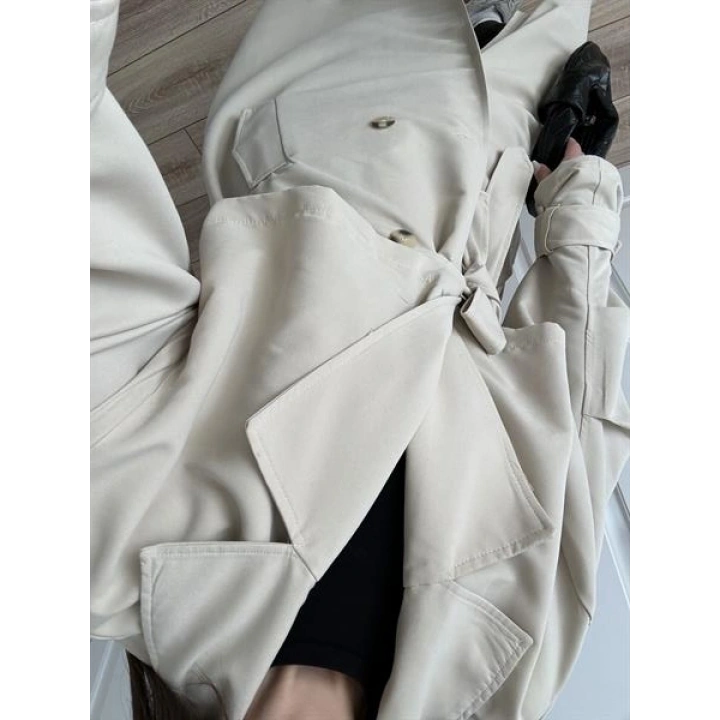 Ekstra Oversize Premium Taş Trençkot