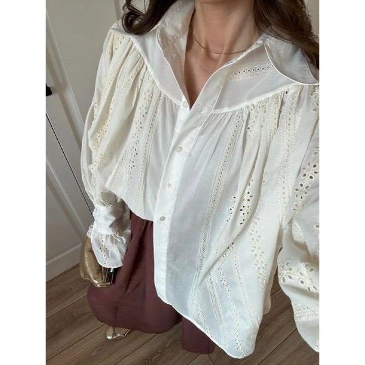 Fisto Oversize Kolları Volanlı Gömlek