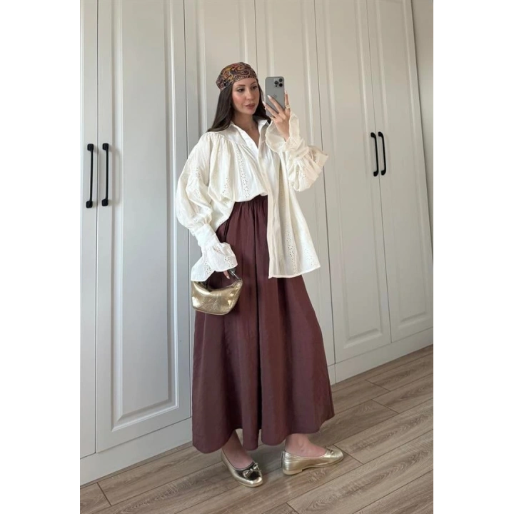 Fisto Oversize Kolları Volanlı Gömlek