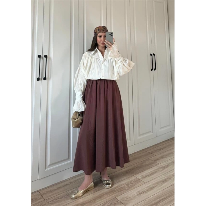 Fisto Oversize Kolları Volanlı Gömlek