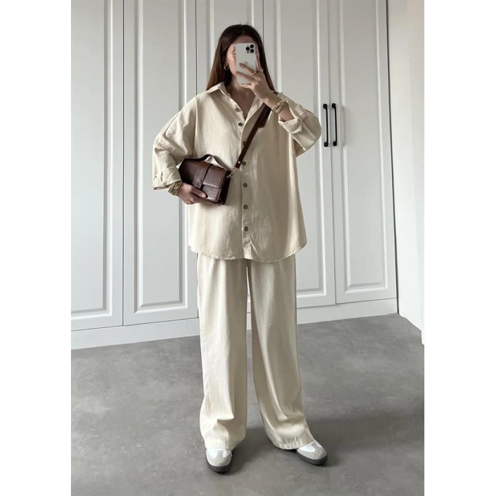 Gabardin Taş Palazzo Pantolon