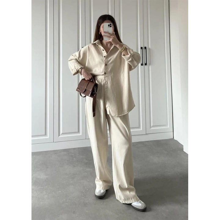 Gabardin Taş Palazzo Pantolon