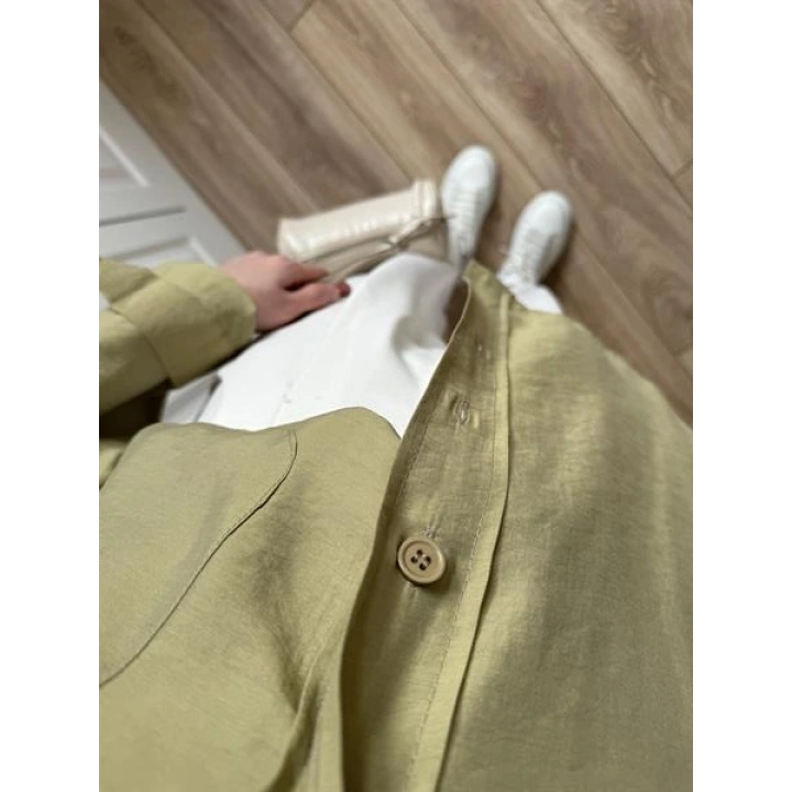 Haki Oversize Tensel Gömlek