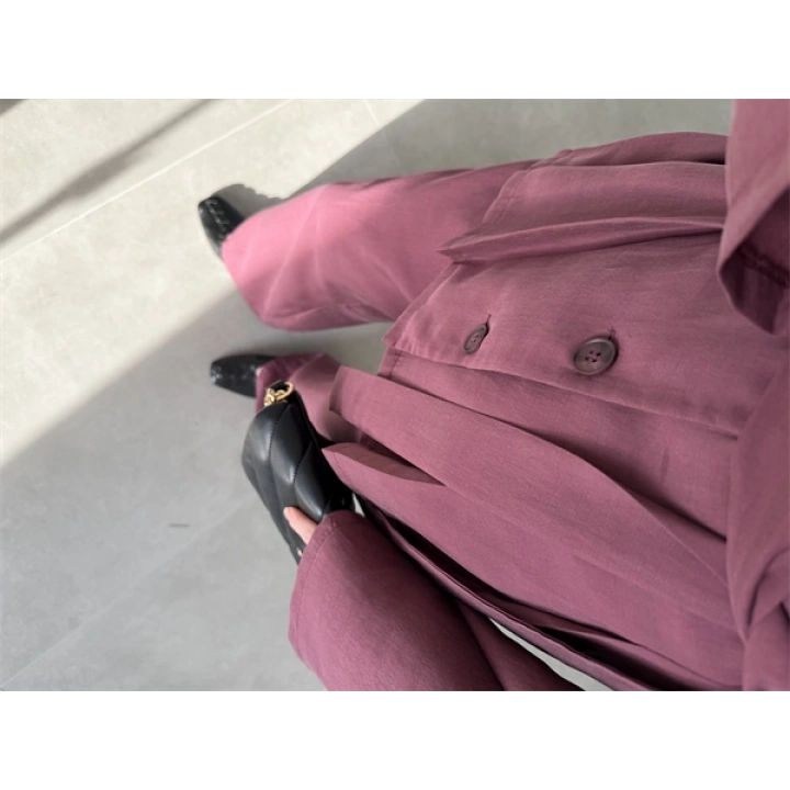 Hare Kuşaklı Mürdüm Pile Takım