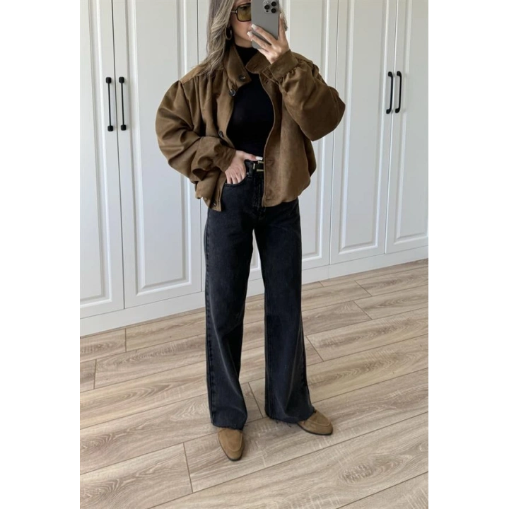 Hot Yükselbel Premium Siyah Palazzo Jean