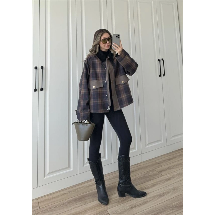 Kadife Yakalı Astarlı Premium Parka Trençkot