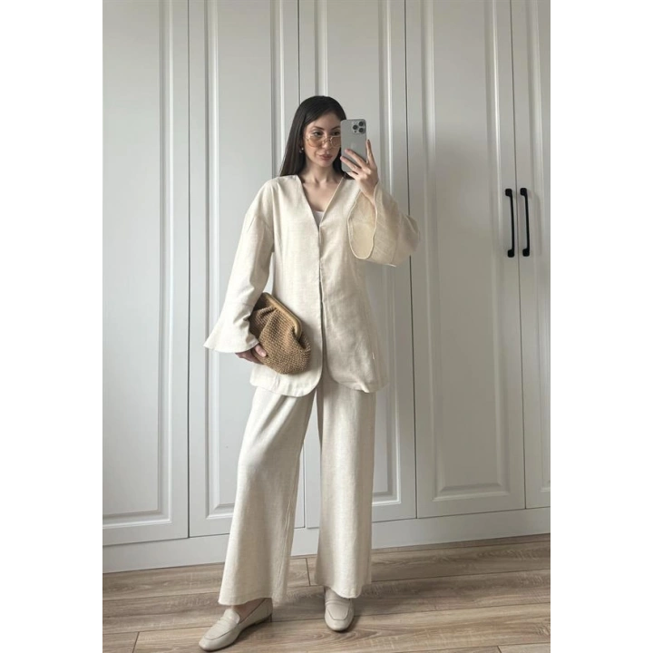 Kancalı Premium Taş Keten Takım