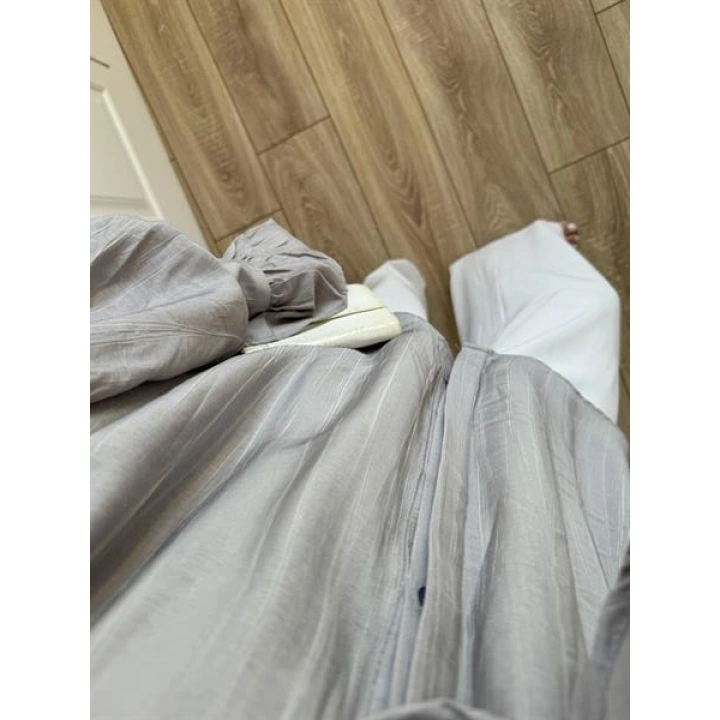 Kolları Volanlı Pinterest Viral Gri  Gömlek