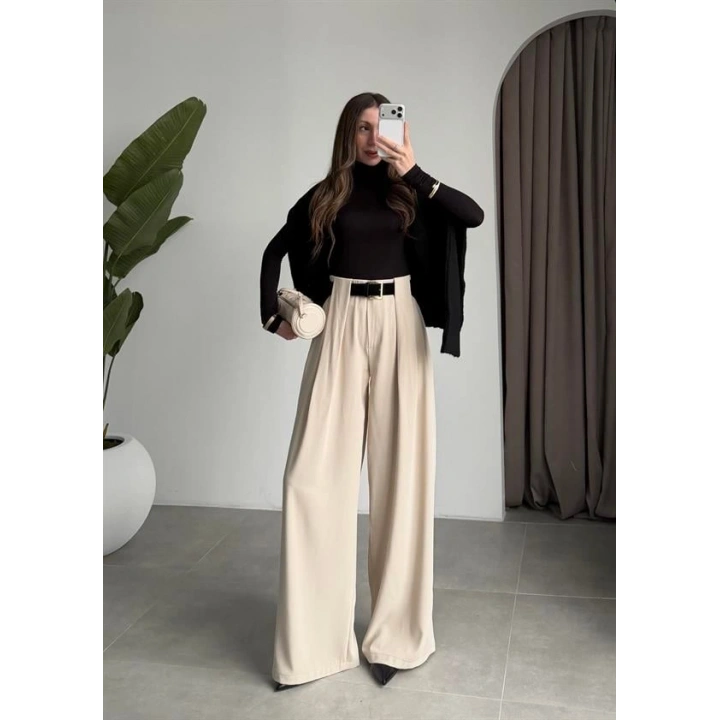 Köprü Detay Kemerli Taş Palazzo Pantolon