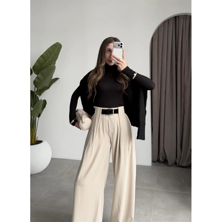Köprü Detay Kemerli Taş Palazzo Pantolon