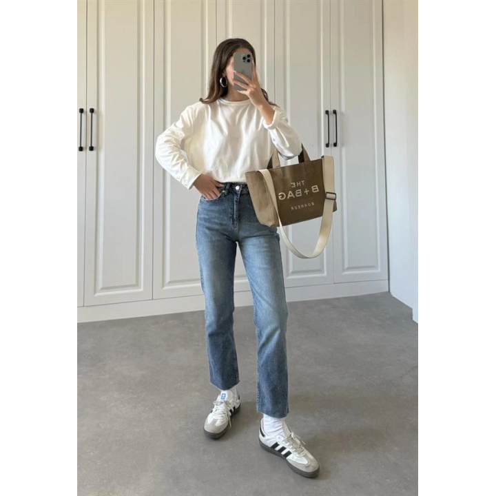 Koyu Mavi Straight Fit Jean