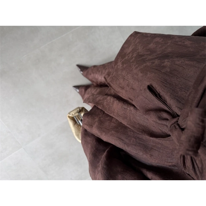 Kraş Kumaş Şal Yaka Kahve Kimono Takım