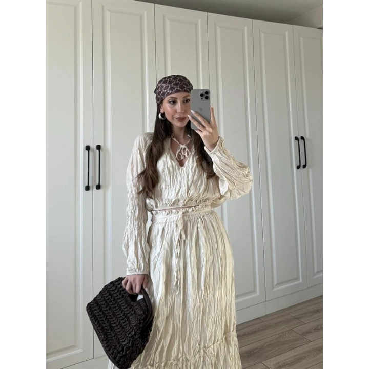 Kraş Kumaş Taş Etekli Takım