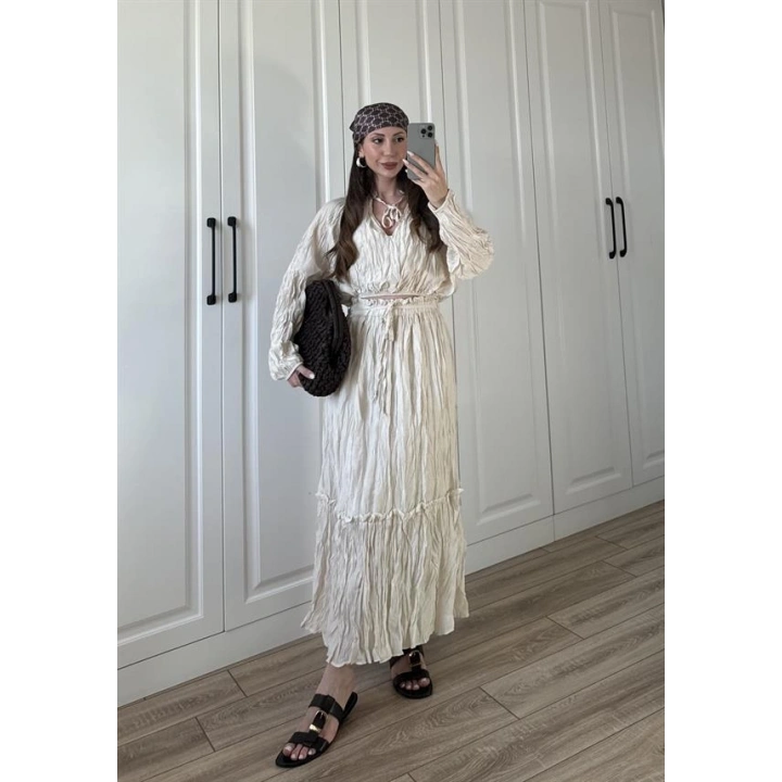 Kraş Kumaş Taş Etekli Takım