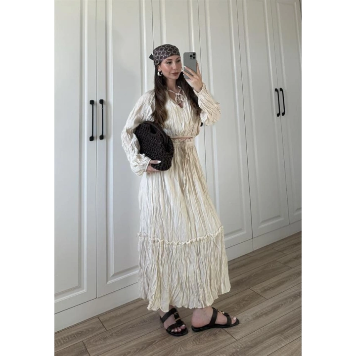 Kraş Kumaş Taş Etekli Takım