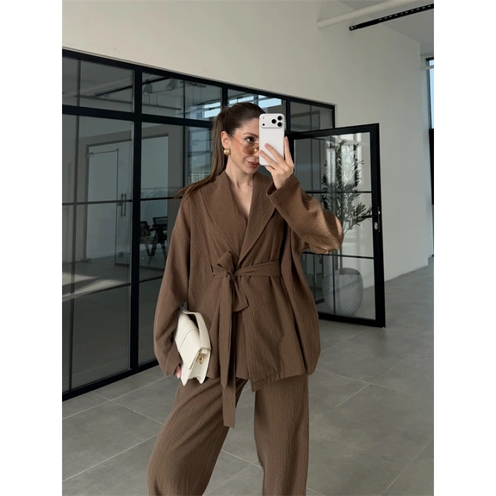 Krinkıl Bağlamalı Kahve Takım