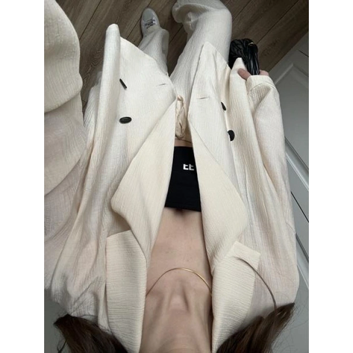 Krinkıl Oversize Taş Ceket Takım