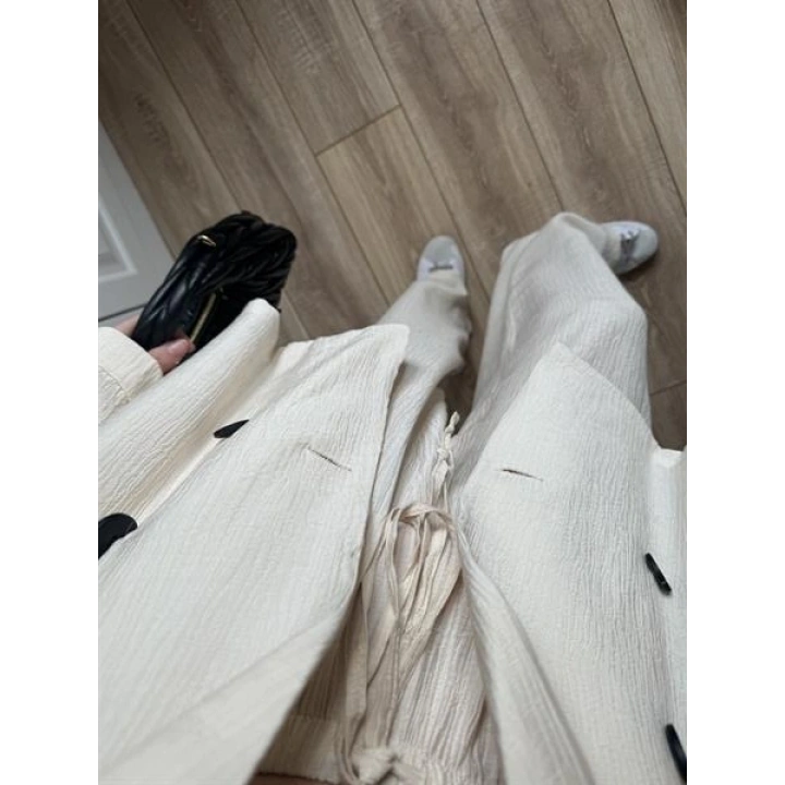 Krinkıl Oversize Taş Ceket Takım